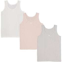 4515261 3PタンククスミカラーPメッシュ 110cm [【女の子】タンクトップ 3枚組 パターンメッシュ生地 【綿100％】]