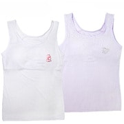 4707634 2Pパットイリタンクマルチカラーセッショクレイカン 140cm [【女の子】タンクトップ/取り外しパッド付き 2枚組 箔プリント 【吸水速乾/接触冷感/天竺素材】]