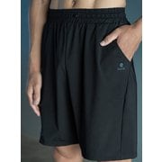 ピアーズショートパンツ メンズ フィットネス ヨガ ハーフパンツ ブラック(K01) Mサイズ SU-P666