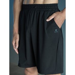 ピアーズショートパンツ メンズ フィットネス ヨガ ハーフパンツ ブラック（K01） Lサイズ SU-P666