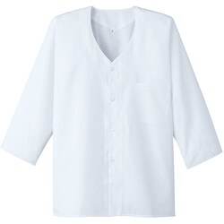 319-4L [サンペックス 【男性用】衿なし・七分袖調理衣 ホワイト 4L]