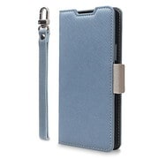 らくらくスマートフォン F-53E用 手帳型ケース カード収納 ストラップ スタンド機能付 アリスブルー×グレージュ CR_RS2CSPLNA_AG
