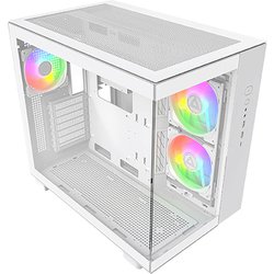 ピラーレス・キューブケース ATX PCケース ホワイト KING 65 PRO （W）