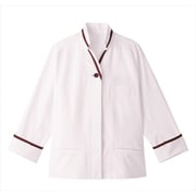 ET1342-15 [サンペックス 【女性用】長袖ショップコート ホワイト*ワイン 15]