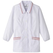 FA668-3L [サンペックス 【女性用】衿付き・長袖調理衣 ホワイト*ピンク 3L]