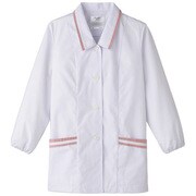 FA668-4L [サンペックス 【女性用】衿付き・長袖調理衣 ホワイト*ピンク 4L]