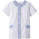 FA722-3L [サンペックス 【女性用】衿なし・半袖調理衣 ホワイト*サックス 3L]