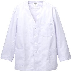 FH425-LL [サンペックス 【男性用】衿なし・長袖調理衣 ホワイト LL]