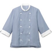 SJAU-2007-K6-M [サンペックス 七分袖ショップコート ホワイト*ネイビー M]