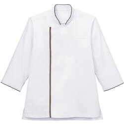 SJAU-2009-C3-L [サンペックス 七分袖ショップコート ホワイト*ブラウン L]