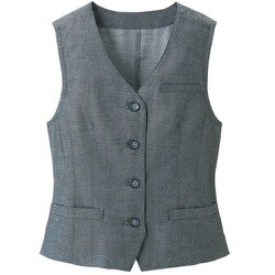 SVEL-1302-B3-07 [サンペックス 【女性用】襟なしベスト グレー 07]