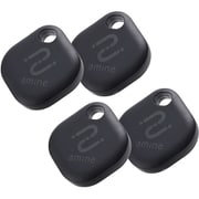 LGT-BETG1BKA4 [スマートタグ 紛失防止 タグ 4個入り 電池交換タイプ 防水・防塵 IP65 置き忘れ防止アラーム スマートトラッカー amine ブラック]