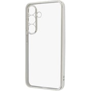 Galaxy S25用 精密設計 カメラ保護 衝撃吸収 バンパー メタリック TPUソフトケース シルバー RT-GS25PFC2/SVM