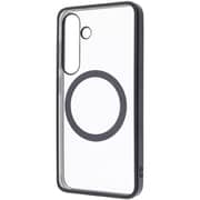 Galaxy S25用 MagSafe対応 マグネットアクセサリー対応 衝撃吸収 バンパー マット メタリック ハイブリッドケース ブラック RT-GS25MG3/BM