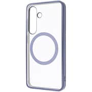 Galaxy S25用 MagSafe対応 マグネットアクセサリー対応 衝撃吸収 バンパー マット メタリック ハイブリッドケース ライトブルー RT-GS25MG3/LAM