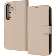 Galaxy S25用 耐衝撃 マグネットベルト シンプル 手帳型レザーケース シャイニーベージュ RT-GS25ELC1/BE