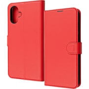 Galaxy A25 5G用 耐衝撃 マグネットベルト シンプル 手帳型レザーケース レッド RT-GA25ELC1/R