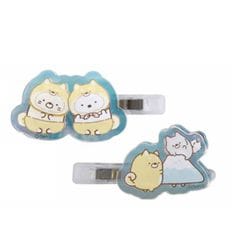 K4102A すみっコぐらし オーロラアクリルヘアクリップ 2個入り いぬごっこ