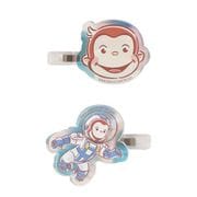K4104C おさるのジョージ オーロラアクリルヘアクリップ 2個入り 宇宙飛行士