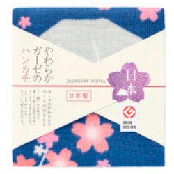 ジャパニーズスタイル 桜と富士 ハンカチ 日本製 JS4146