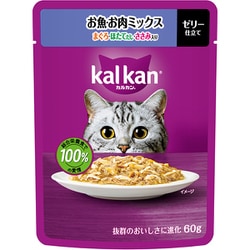 カルカン パウチ お魚・お肉ミックス まぐろ・ほたてだし・ささみ入り 60g [猫用 ウエットフード 60g 成猫（1歳～7歳） 総合栄養食]