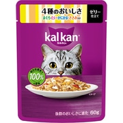 カルカン パウチ 4種のおいしさ まぐろ・たい・かにかま・ささみ入り 60g [猫用 ウエットフード 60g 成猫（1歳～7歳） 総合栄養食]