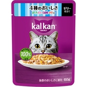 カルカン パウチ 4種のおいしさ まぐろ・たい・白身魚・さけ入り 60g [猫用 ウエットフード 60g 成猫（1歳～7歳） 総合栄養食]