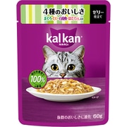 カルカン パウチ 4種のおいしさ まぐろ・たい・白身魚・ほたてだし入り 60g [猫用 ウエットフード 60g 成猫（1歳～7歳） 総合栄養食]
