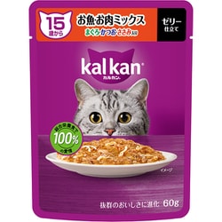 カルカン パウチ 15歳から お魚・お肉ミックス まぐろ・かつお・ささみ入り 60g [猫用 ウエットフード 60g 15歳～ 総合栄養食]