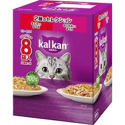 カルカン パウチ 2種のセレクション まぐろ入りかつお かにかま入りまぐろ 60g 8袋パック [猫用 ウエットフード 60g×8袋 成猫（1歳～7歳） 総合栄養食]