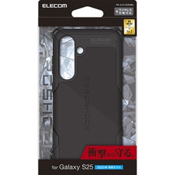 Galaxy S25 ケース ハイブリッド カバー 衝撃吸収 カメラレンズ保護設計 ワイヤレス充電可 ストラップホール付 ZEROSHOCK ブラック PM-G251ZEROBK