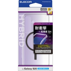 Galaxy S25 ケース ハイブリッド カバー 衝撃吸収 磁力装着ワイヤレス充電可 ストラップホール付 MAGKEEP ブラック PM-G251MAG02BK