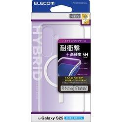 Galaxy S25 ケース ハイブリッド カバー 衝撃吸収 磁力装着ワイヤレス充電可 ストラップホール付 MAGKEEP ホワイト PM-G251MAG02WH