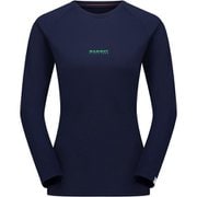 QDロゴプリントロングスリーブTシャツアジアンフィット レディース カットソー marine-pinea PRT1（50630） XSサイズ（日本：Sサイズ） 1016-01040