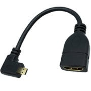 microHDMI(オス)-HDMI TYPE-A(メス) L型変換ショートケーブル 左向き 約15cm MCHDMI-15HL