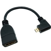 microHDMI(オス)-HDMI TYPE-A(メス) L型変換ショートケーブル 右向き 約15cm MCHDMI-15HR