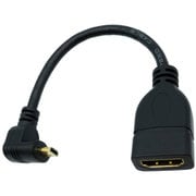 microHDMI(オス)-HDMI TYPE-A(メス) L型変換ショートケーブル 上向き 約15cm MCHDMI-15HUL