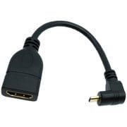 microHDMI(オス)-HDMI TYPE-A(メス) L型変換ショートケーブル 下向き 約15cm MCHDMI-15HDL