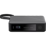 モバイルバッテリー 充電ケーブル内蔵 30W 急速充電対応 10000mAh グレー APBADGV30WGY
