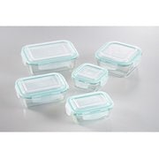 グラスコンテナ 4点ロック式ガラス保存容器 5PCS SJ2543