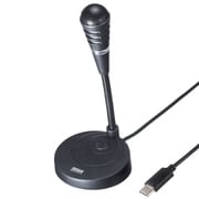 USB Type-Cマイク 動作確認ランプ付き ミュート機能 単一指向性 フレキブルアーム ケーブル長1.6m ブラック MM-MCTC01BK