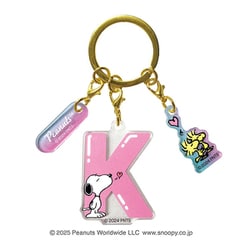PEANUTS イニシャル 3連アクリルキーホルダー スヌーピー【K】