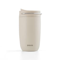 EQUAカップ サーマルマグ 300ml 保温・保冷 フタつき 滑り止めつき ライトグレー EC-1174G
