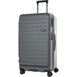 ハードキャリー ファスナータイプ フロントオープン ワンルーム型 拡張機能付き ストッパー 預け入れ無料 1週間以上 90L 拡張時100L TSAロック搭載 クールグレー SK-0889-70