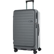 ハードキャリー ファスナータイプ フロントオープン ワンルーム型 拡張機能付き ストッパー 預け入れ無料 1週間以上 90L 拡張時100L TSAロック搭載 クールグレー SK-0889-70
