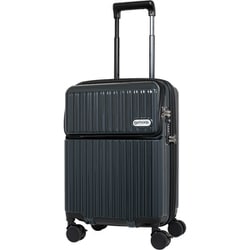 スーツケース ハードタイプ ファスナータイプ 拡張機能付き 機内持ち込み可能 旅行日数目安：3～4泊 40L 拡張時46L TSAロック搭載 インクブラック OD-0890-49