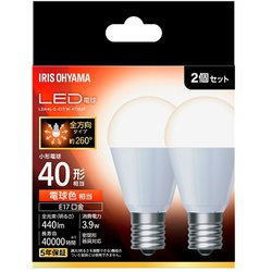 LED電球 E17 全方向 40形相当 電球色 2個入 LDA4L-G-E17/W-4T102P
