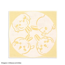 ちいかわ ピース 34cm×34cm イエロー ウォッシュタオル うさぎ 41-1311080