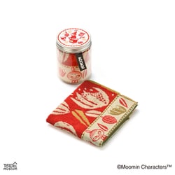 ムーミン ジャム瓶 25cm×25cm レッド タオルハンカチ パッケージ入り 47-2590080