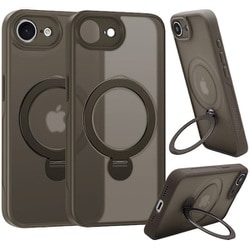iPhone 16e用 ハイブリッドケース ZEROSAFE Shaft TPU＋PC Magsafe対応 360°回転スタンド フロストナチュラル 8648IP5EZSFSNL